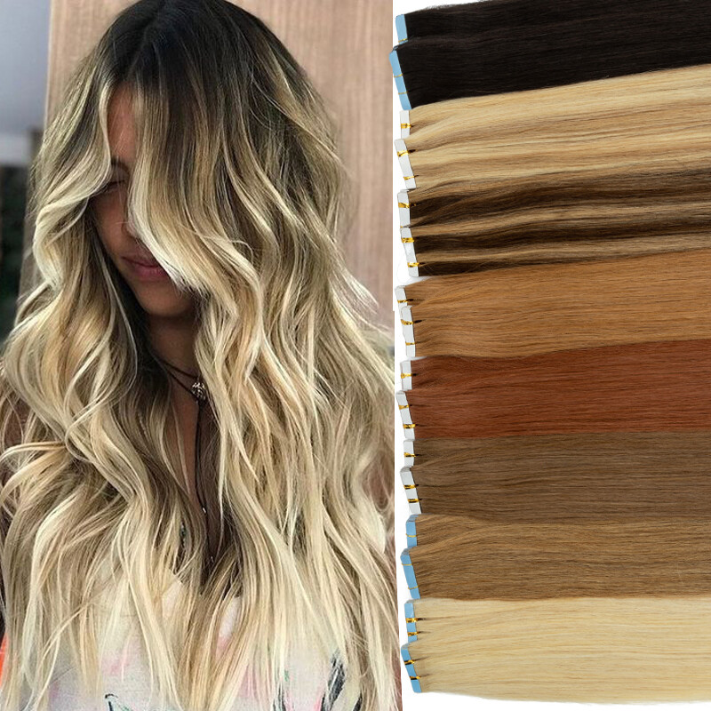 18 Inch Human Hair Weft Extensions 100G Sew In Balayage Highlights Amazon.com : Sew in Hair Extensions Blonde Balayage Human  main image 2