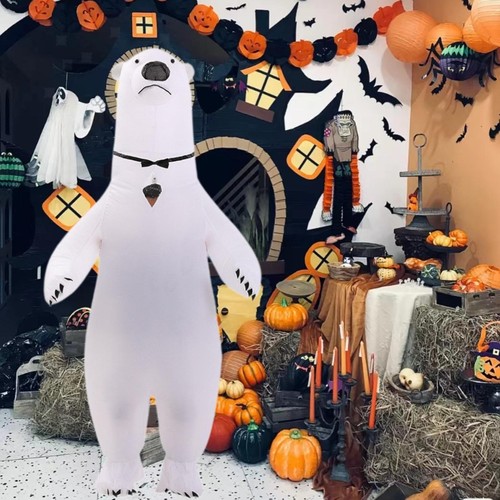 Inflatable Polar Bear Costume Cosplay Blow up Animal Costumes for Masquerade - Picture 2 of 7