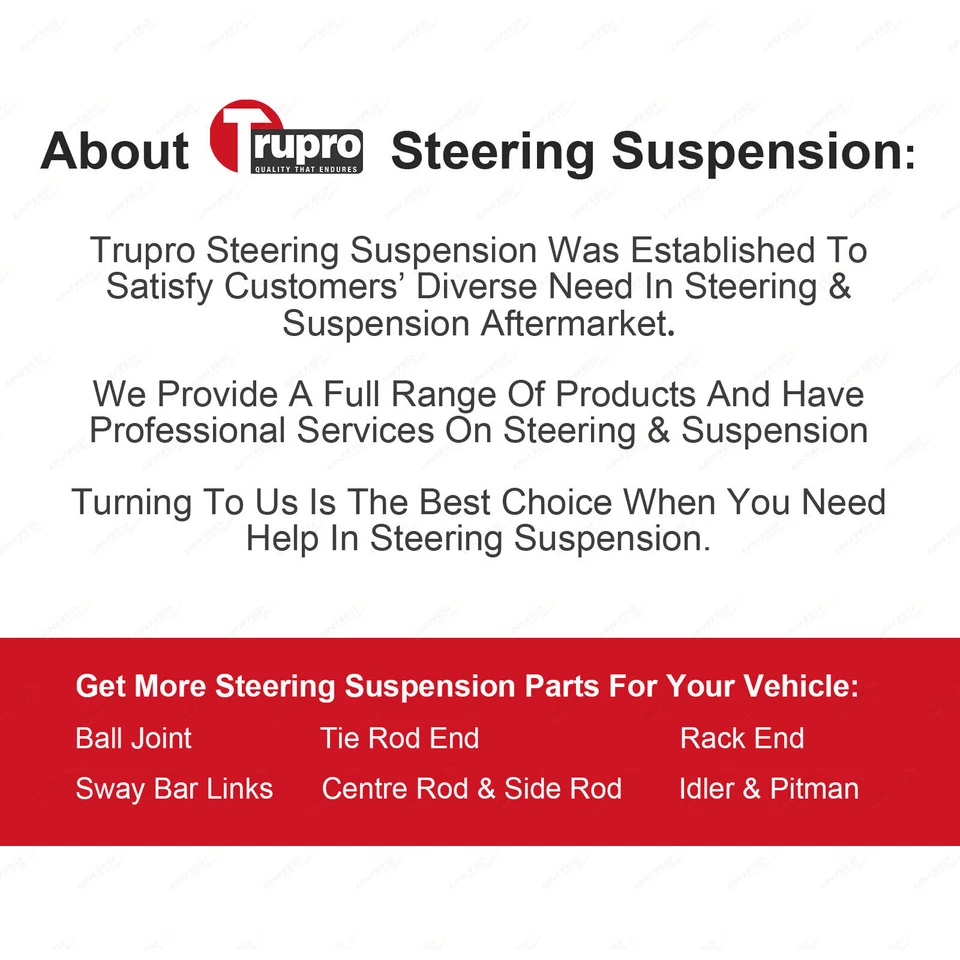 Premium Quality 1 Pc Trupro Rack End for Toyota Tarago YR31 1988-1989 - image 3 of 3