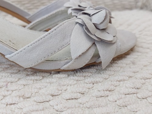 XTI TENTATIONS Talla UK 5 Gris Claro Gamuza Tacones Cordones Usados Una Vez Preloved - Imagen 8 de 24