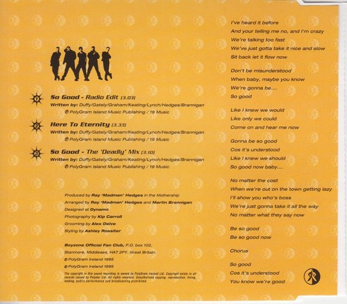 Boyzone - So Good (1995) - Picture 2 of 4