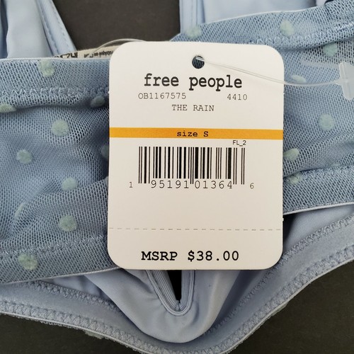 Intimately Free People Sierra Bandeau The Rain Bra Bralette Pale Blue S New - Picture 4 of 7