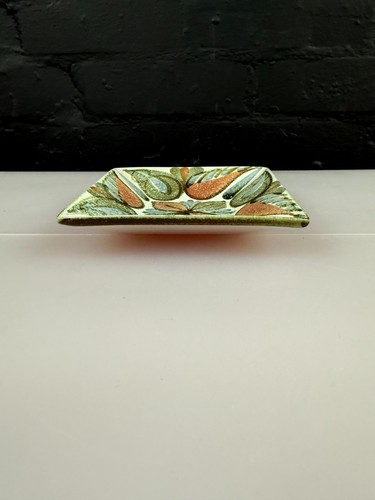 Denby Hand-Painted Glyn Colledge Square Leaves Dish 5.25" - Picture 2 of 4