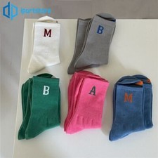 5Pairs Crew Casual Classic Girl Color School Sport Women Calf Cotton Ankle Socks