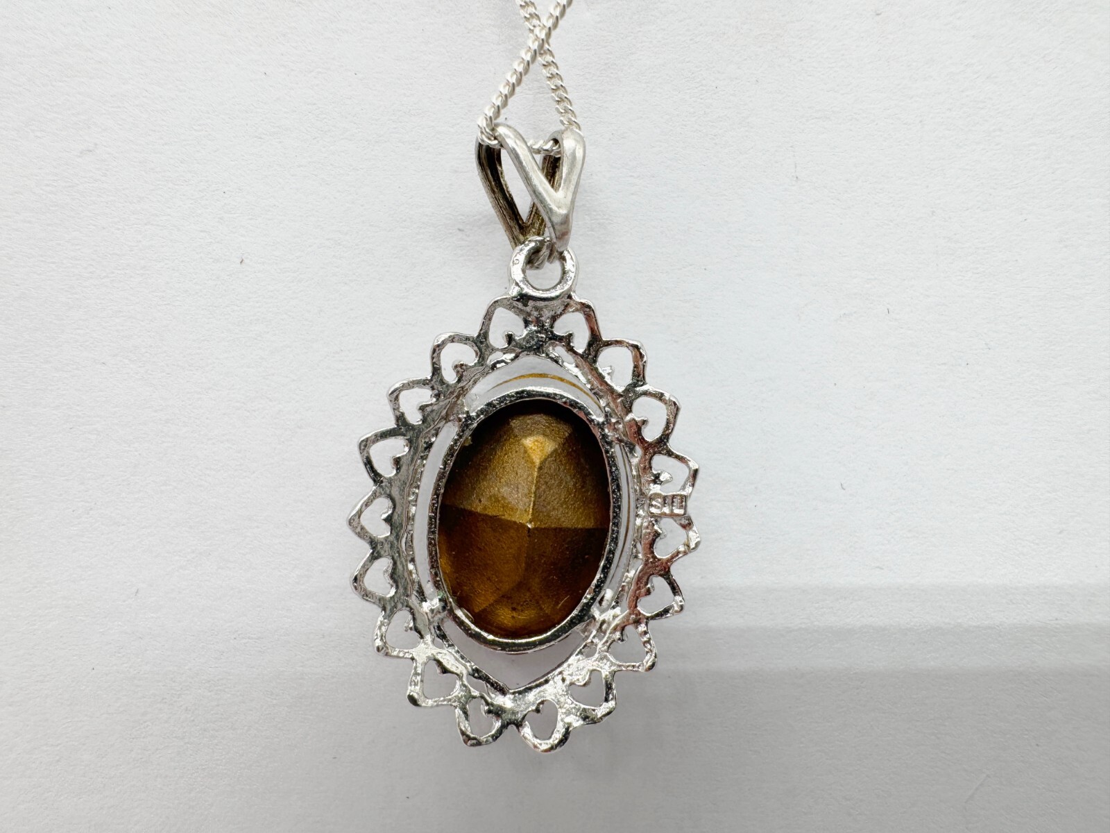 VINTAGE SOLID SILVER LARGE STATEMENT AMETHYST GLA… - image 4