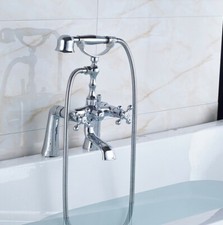 Polished Chrome Bathtub Faucet Clawfoot Bath Tub Filler Shower Mixer Tap scy006