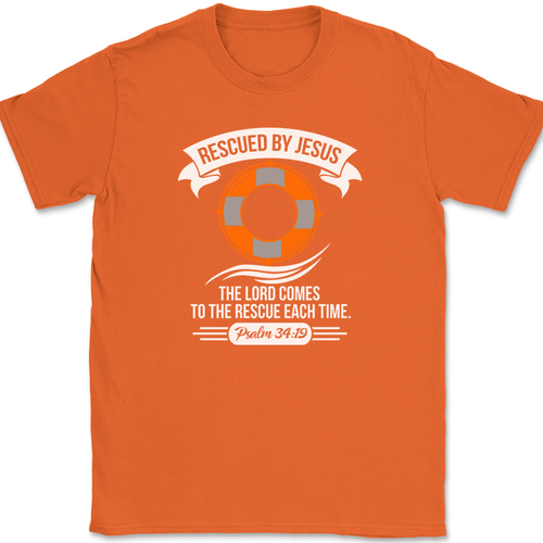 T-Shirt Rescued by Jesus christlich religiöses Lob Anbetung Bibel - Bild 8 von 10