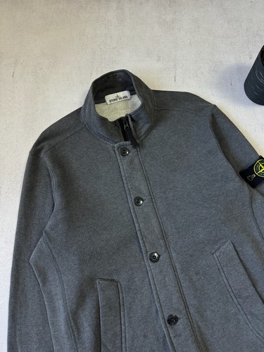 Stone Island Jacket Cotton Mens L Size Luxury Sweatshirt Zip Gray - Picture 3 of 22