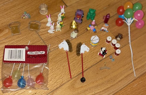 Vintage Plastic Wood Miniature Dollhouse Toys & Accessories 30pc Mix Mini Toys - Picture 8 of 12