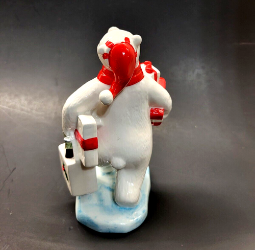 1997 Coca-Cola Eisbär trägt Geschenke Keramikfigur 5" x 3" (G1) - Bild 4 von 15