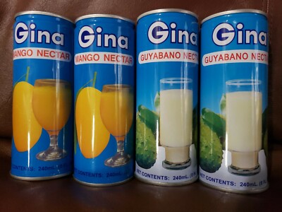 12 Cans Gina Mango Nectar Juice Guyabano Nectar Juice In Can 240ml Each Ebay