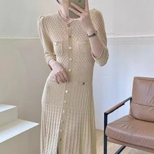 Sandro Womens Gold Waist Knit Dress