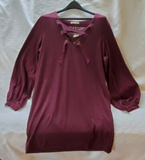 Max Studio Weekend Ladies Sweater Dress Size L NWT Wine Pockets Cozy Pullover