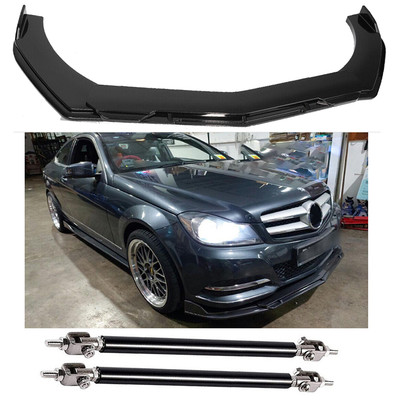Front Bumper Lip Splitter Spoiler Body Kit For Bens Gloss Black 10'' to 13''