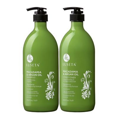 LUSETA MACADAMIA & ARGAN OIL SHAMPOO&CONDITIONER 33oz MOISTURIZER SHINE STRENGTH