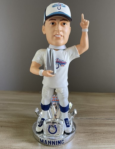 PEYTON MANNING Indianapolis Colts SUPER BOWL XLI MVP Ring Base Bobblehead NIB! - Picture 2 of 5