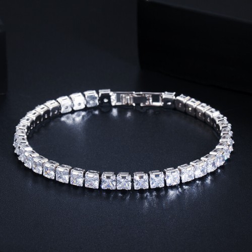 CWWZircon 3pcs CZ Party Necklace Earring Bracelet Jewelry Set for Women Wedding - Foto 3 di 7