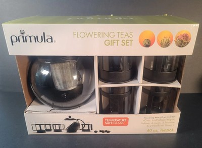 Primula Flowering Teas Gift Set Black 40oz Teapot & 11oz Mugs