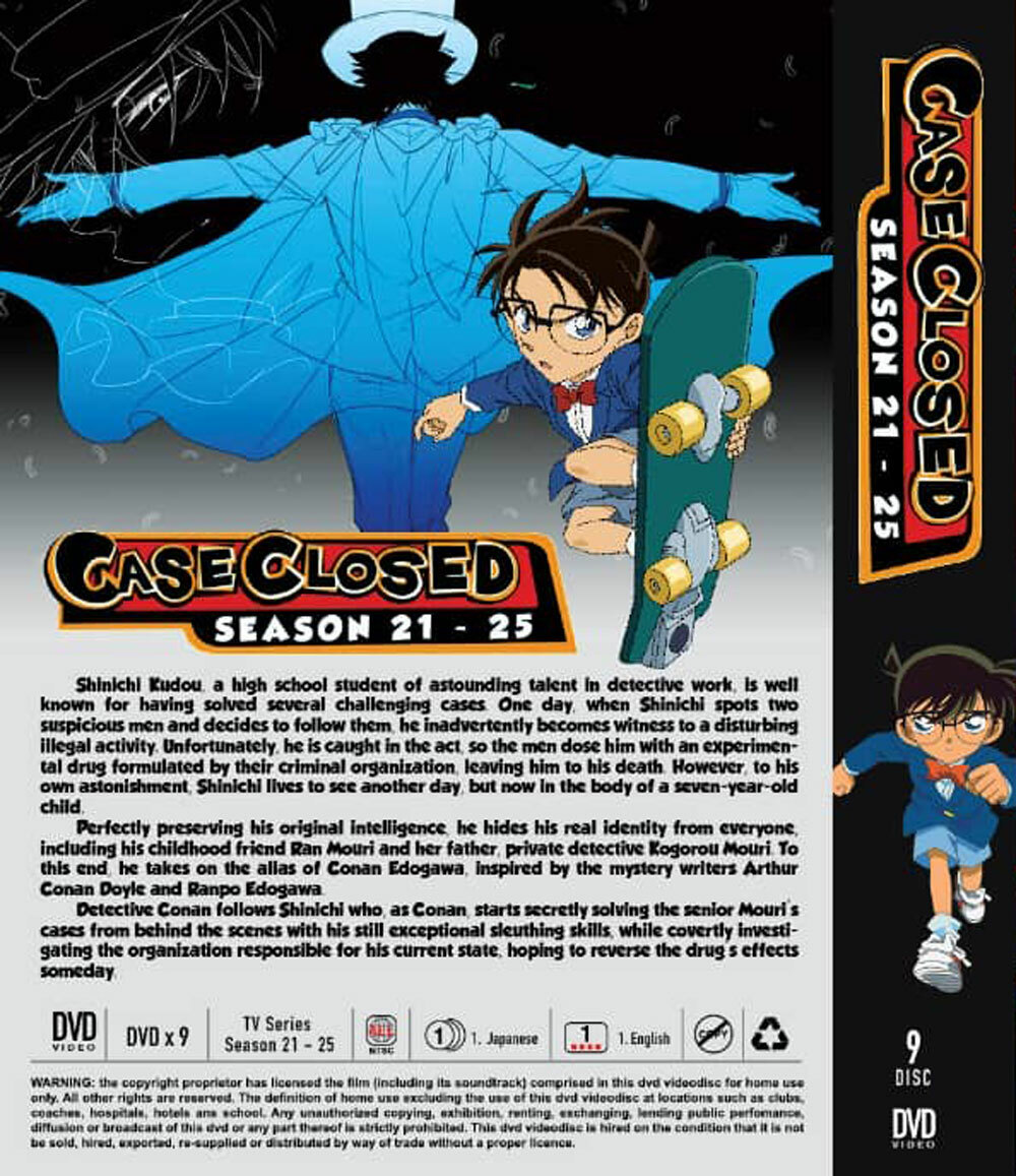 ANIME DETECTIVE CONAN (CASE CLOSED) SEASON 21-25 DVD ENGLISH