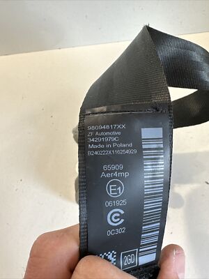 Peugeot 3008 Seat Belt Rear Right 98094817Xx Genuine 2022 | eBay