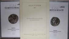 3 Cataloghi d'aste di numismatica: in prevalenza meravigliose monete greche