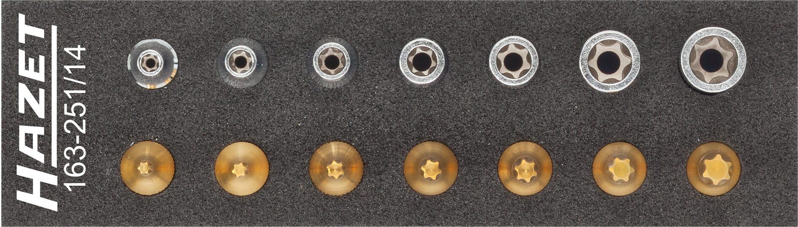ГАЙКОВЕРТ HAZET Werkzeug Satz TORX 163-251/14 1/4 дюйма (6,3 мм) Vierkant hohl Au...