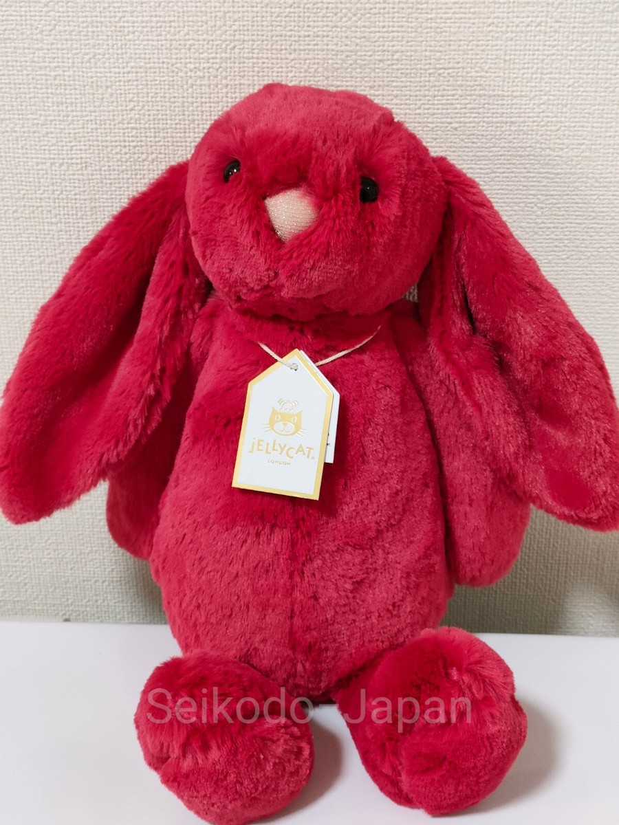  Luxe Bunny Scarlett　うさぎ　ぬいぐるみ　赤 Personalized Bashful Luxe Bunny Scarlett - Official Jellycat
