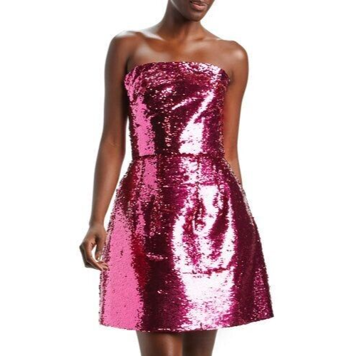 Monique Lhuillier Collection Fall 2018 Pink Sequin Embroidered Cocktail Dress 2