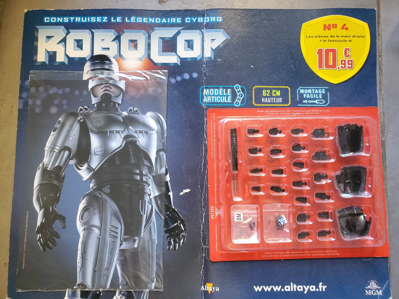 Robocop 1/3 Altaya Deagostini Pack 4 Réparer et Compléter Maquette Incomplète
