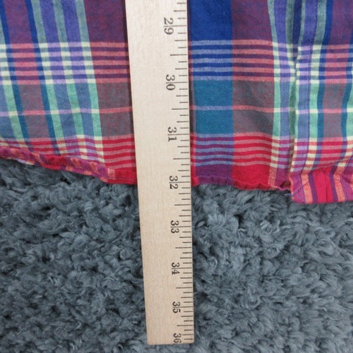 Camisa Ralph Lauren Para Hombre Extra Grande Roja Azul A Cuadros Blake Manga Corta Abotonada - Imagen 4 de 10
