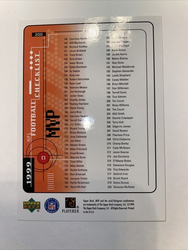 Tim Couch 2 Upper Deck SC126 - Picture 2 of 2