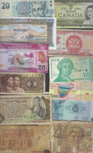 WORLD COLLECTION 1949 - 2022 ~ MIXED LOT ~ 12 X PAPER MONEY LOT # 8694 (*-*)