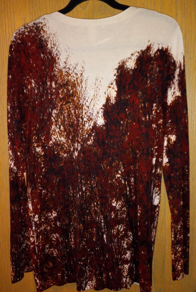 NUEVO~ Kenneth Cole, Cárdigan Ligero, Crema, Borgoña, Marrón XL. CAÍDA Foto 3 de 4