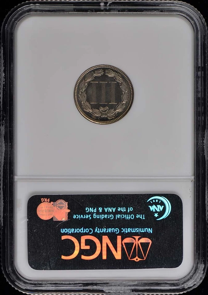 1872 Three Cent Piece Copper Nickel 3CN NGC PR66 - Image 2 of 4