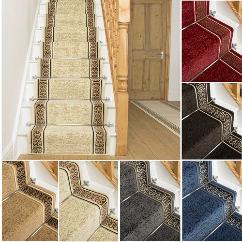 Alfombra runra escalera larga corredor resistente lavable tradicional bordeada tribal - Imagen 4 de 35