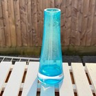 TAPERED BLUE ART GLASS VASE MODERNIST DESIGN HEAVY BASE HOME DECOR FLOWER HOLDER