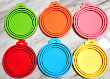 6 Pack Pet Food Can Covers Universal Can Lids Safe/Silicone Dogs Cats and more