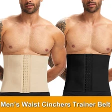 Men's Abdomen Reducer Sauna Body Shaper Fitness Sweat Trimmer Belt Waist Trainer