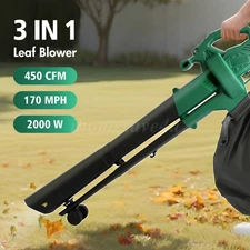 Electric Leaf Blower 450CFM Blower/Vacuum/Mulcher with 40L Collection Bag 3-in-1