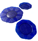 RARE  Set of 3 Salver & 2 Plates Cobalt Ritz Blue MacBeth-Evans Sweetheart