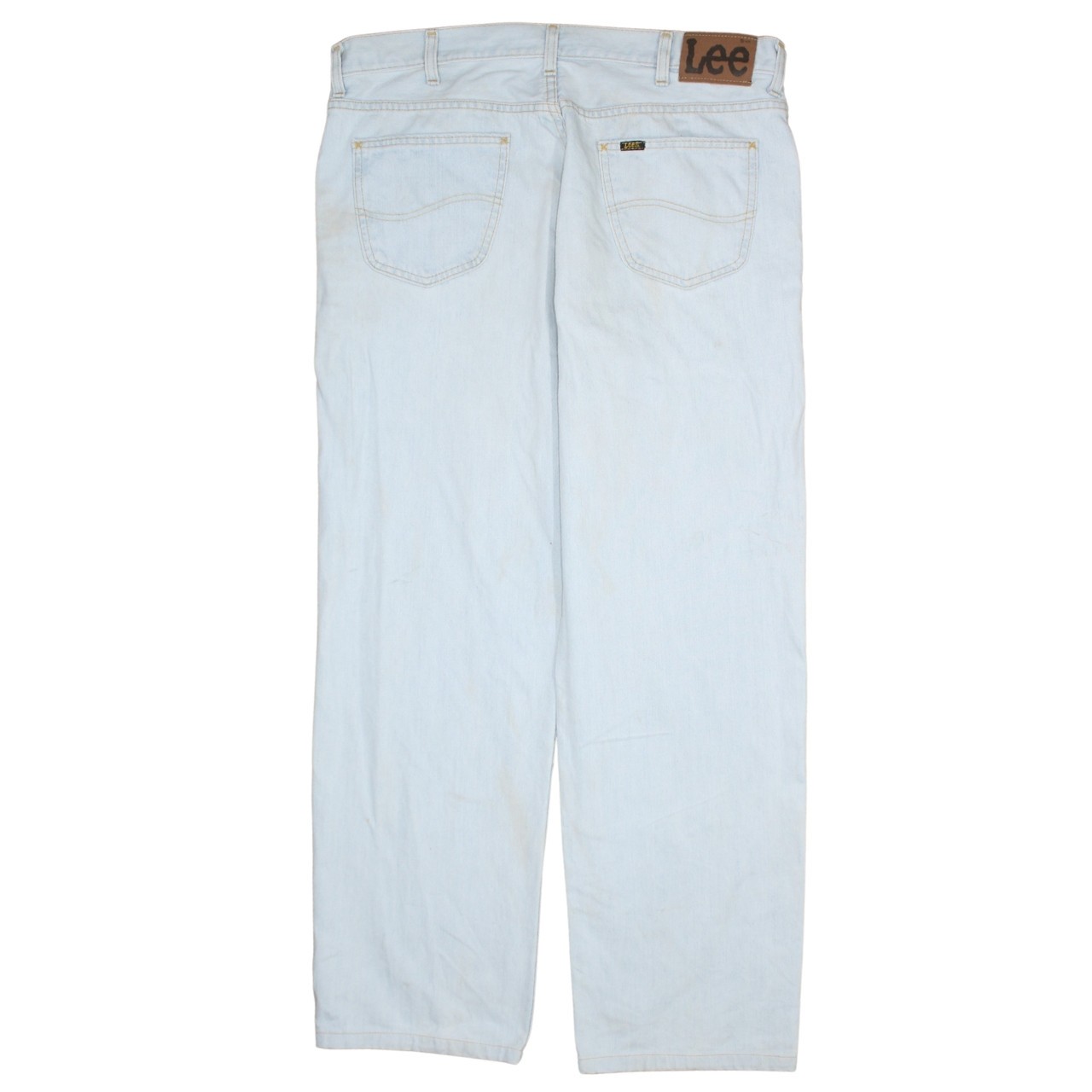 Lee Mens Jeans Light Blue Denim Straight Leg 5 Pocket Zip Fly Relaxed Fit XL