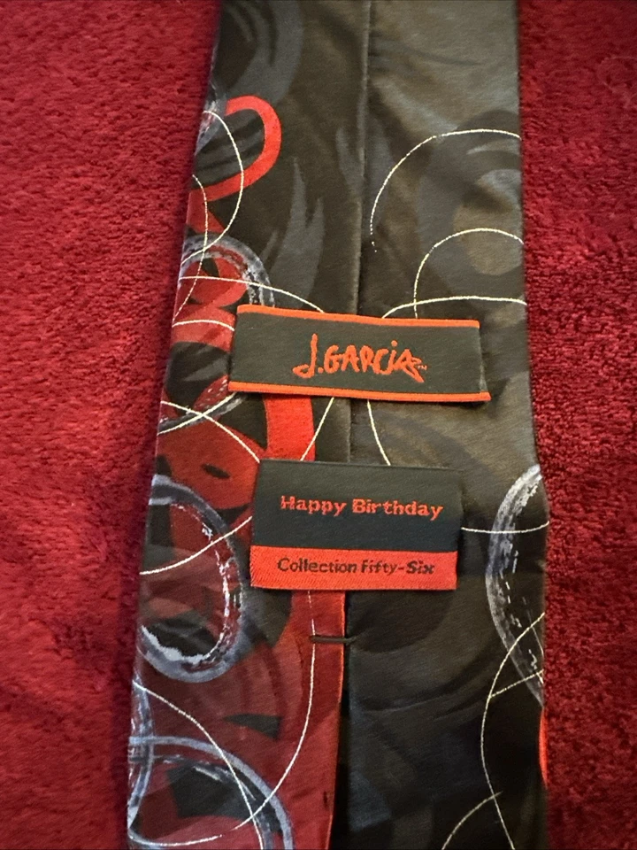 JERRY GARCIA CORBATA CUELLO Feliz Cumpleaños Colección Cincuenta y Seis Negro/Rojo/Plateado Foto 3 de 3