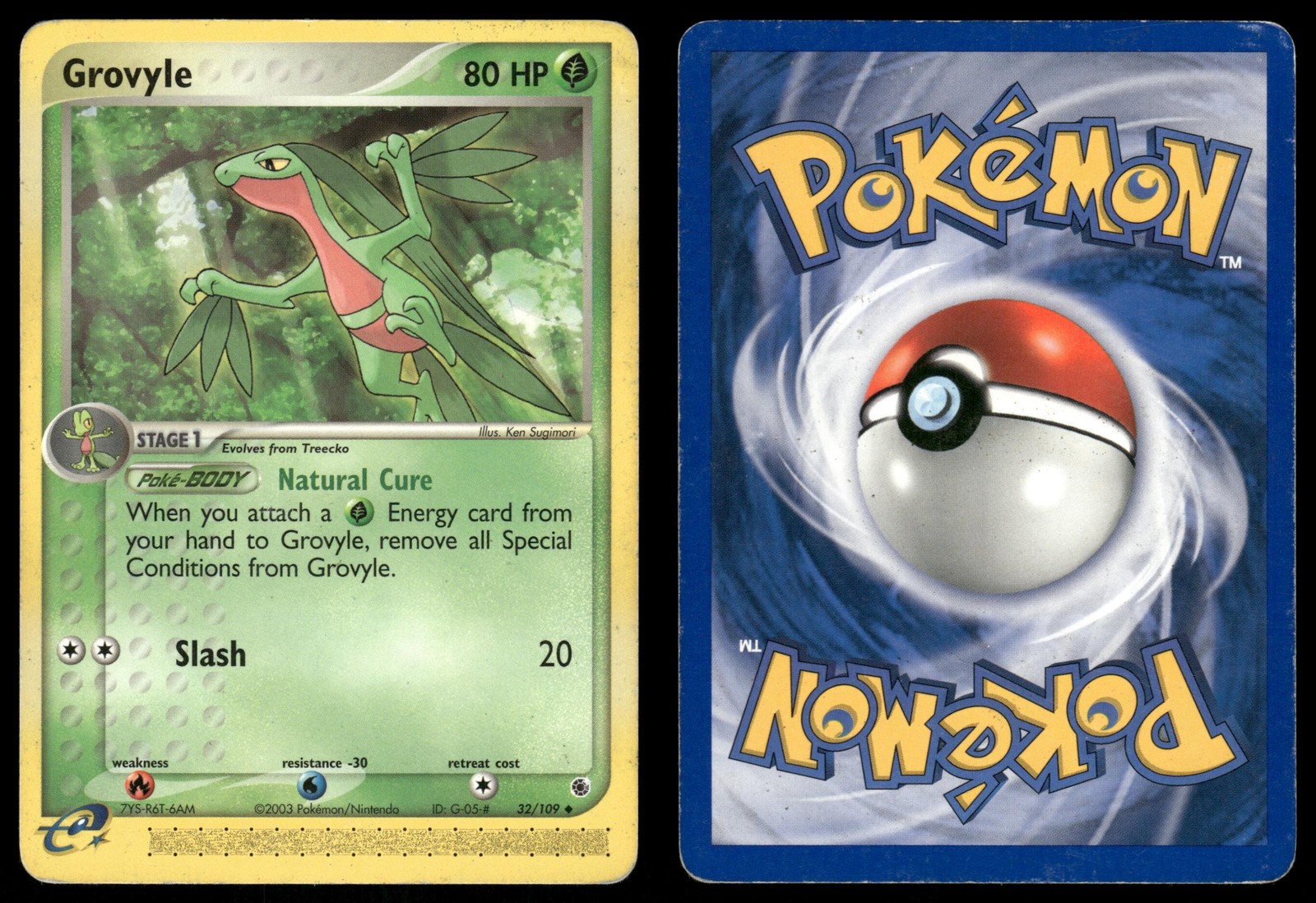 GROVYLE 32/109 UC MP RUBY & SAPPHIRE POKEMON