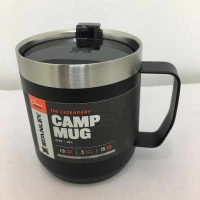 Stanley Legendary Camp Mug with Lid 12 oz Black 18/8 Stainless Steel BPA Free