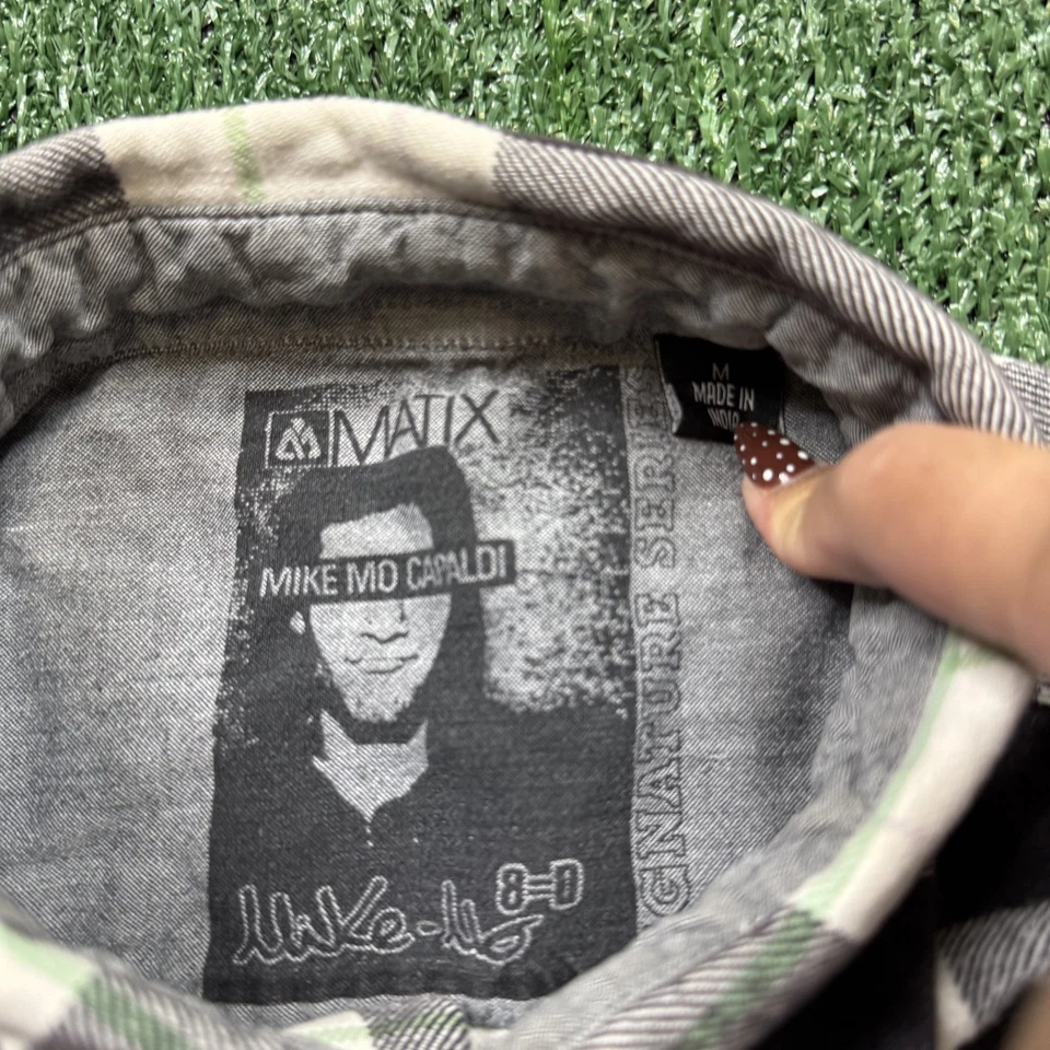 Matix Mike Mo Capaldi Flannle Shirt Size M Brown Button Up Long Sleeve Grunge - Image 2 of 4