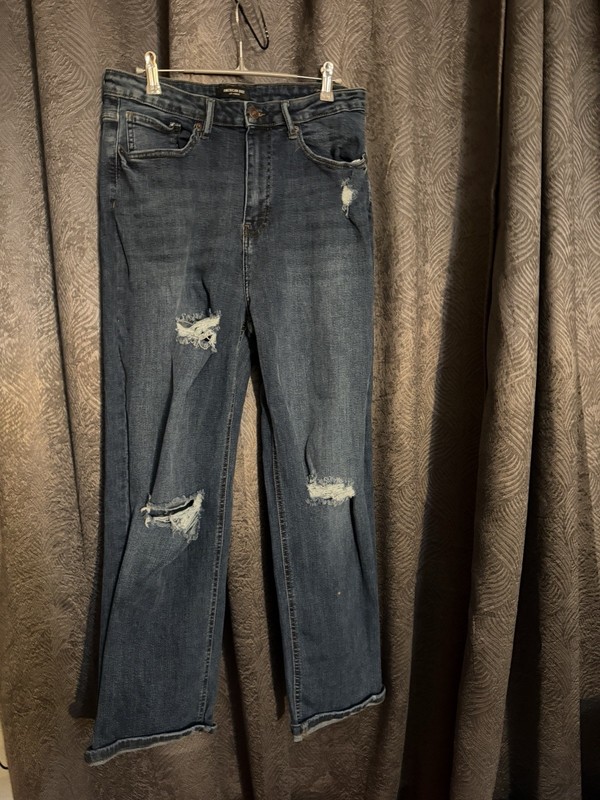 American Bazi Jeans Medium Blue Denim 5-Pocket Button Zip Women size 15