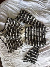 Zimmerman black white striped floral crochet ...