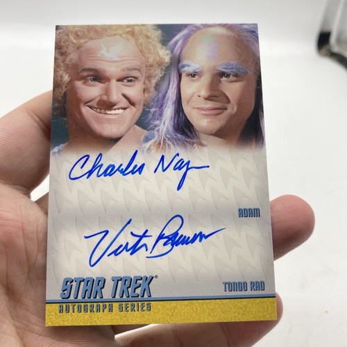Star Trek TOS Heroes Villains Dual Autogrammkarte Napier & Brandt DA26