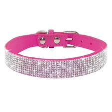 Rhinestone Dog Collar, Cute Dazzling Sparkling Soft Suede Leather Adjustable ...