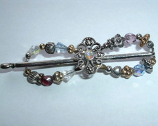 Mała spinka do włosów Lilla Rose Flexi klejnot miedź srebrna nowa z metką